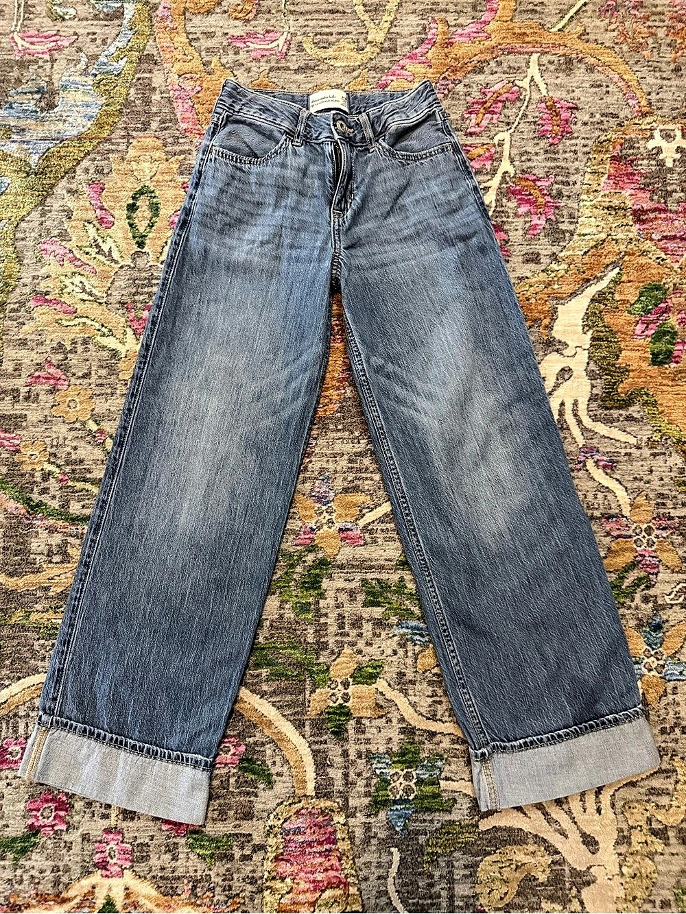 Abercrombie Kids Ultra Wide Leg Jean Jeans Blue Girls 9/10